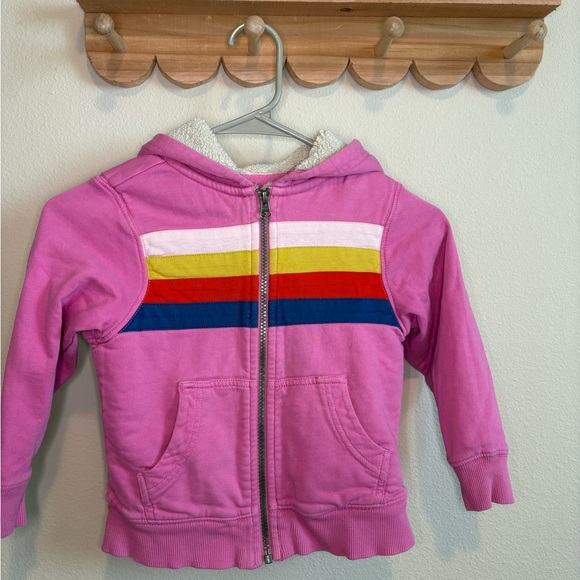 Hanna Andersson Other - Hanna Andersson Pink Hoodie with Rainbow Stripe Chest